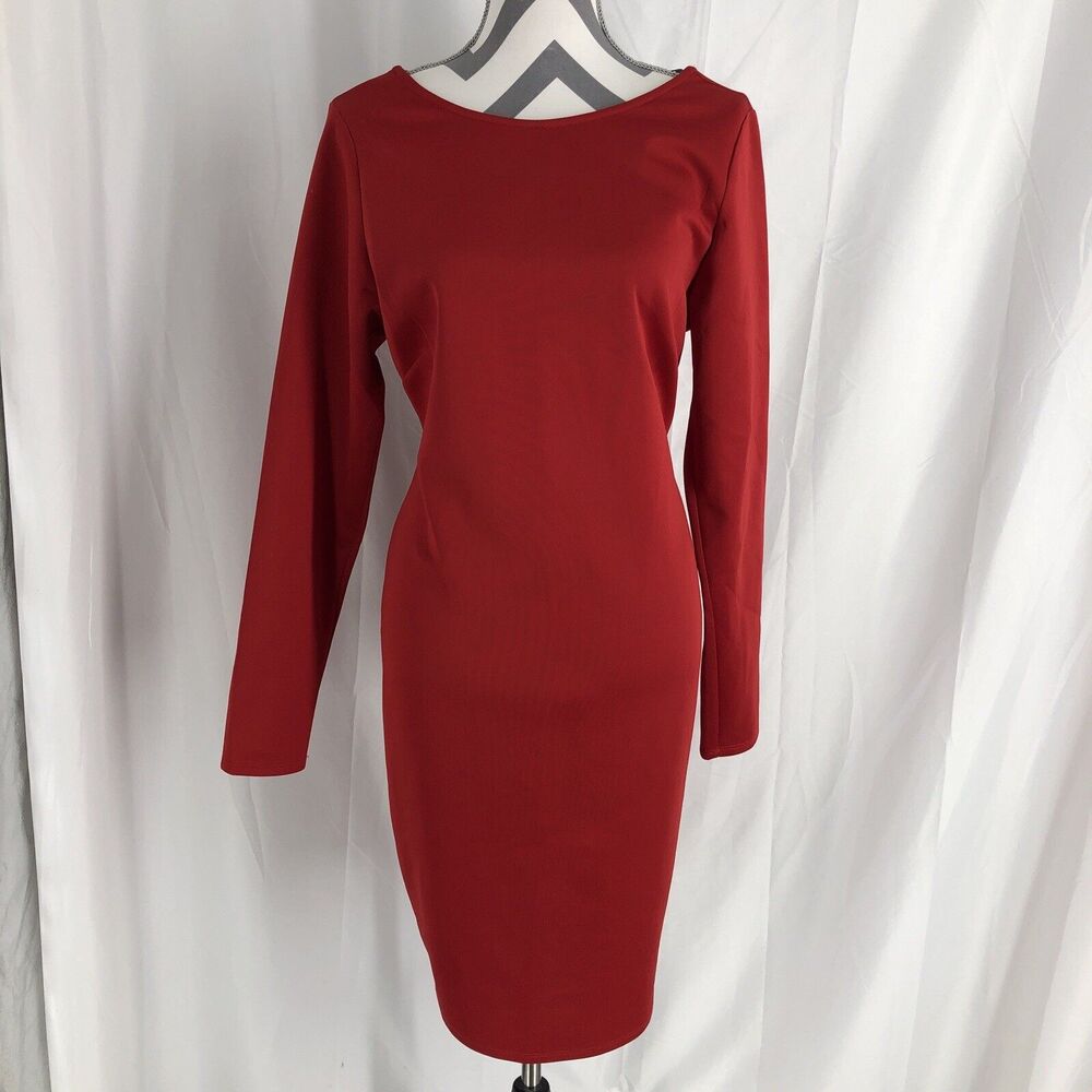Kardashian Kollection Size XL Scoop Back Red Bodycon Dress